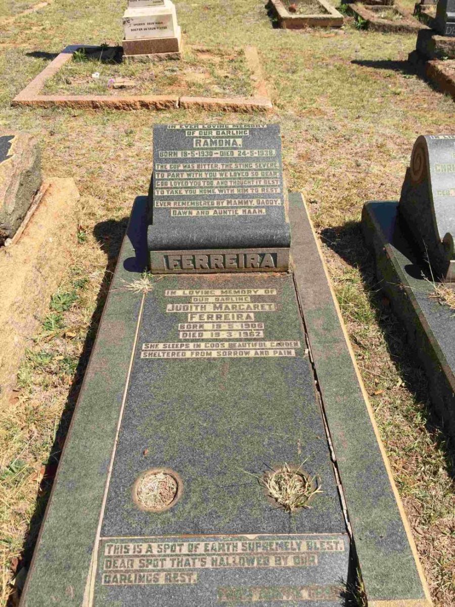 FERREIRA Judith Margaret 1906-1962 :: FERREIRA Ramona 1930-1938