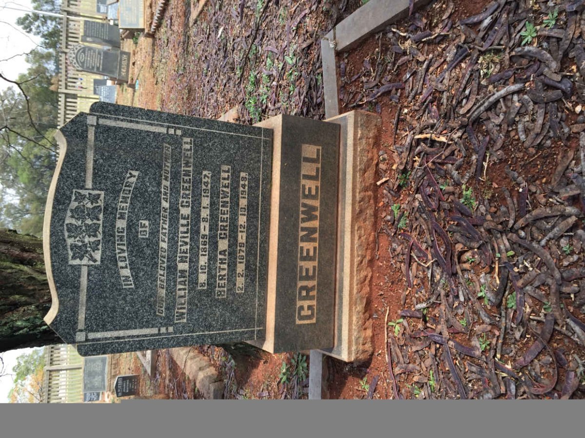 GREENWELL William Neville 1869-1947 &amp; Bertha 1879-1948