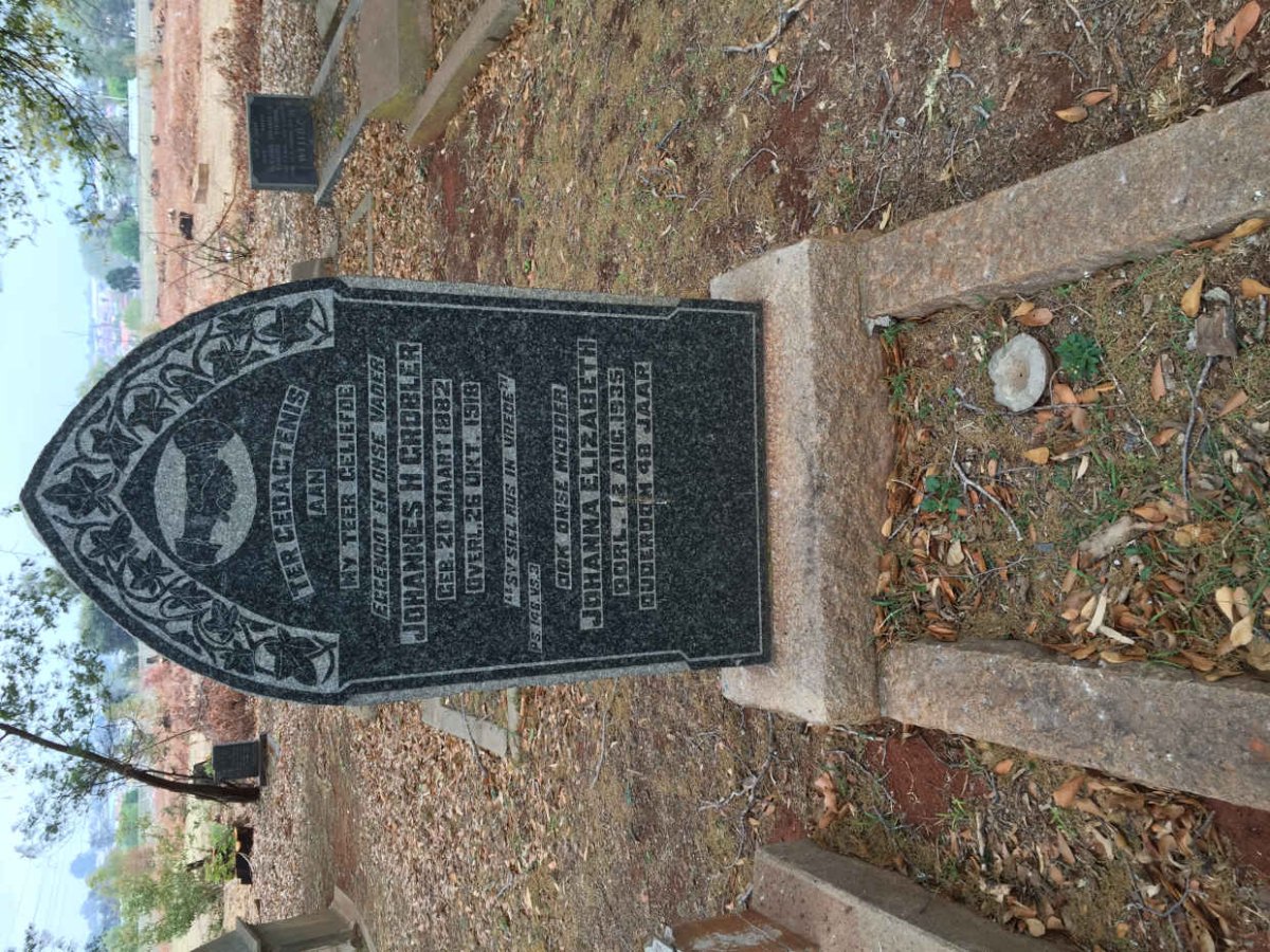 GROBLER Johannes H. 1882-1918 &amp; Johanna Elizabeth -1935