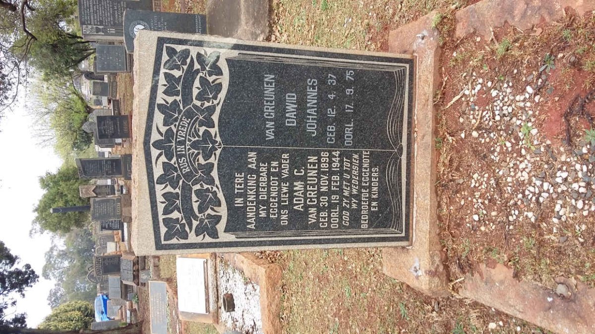 GREUNEN Adam C., van 1896-1944 :: VAN GREUNEN Dawid Johannes 1937-1975