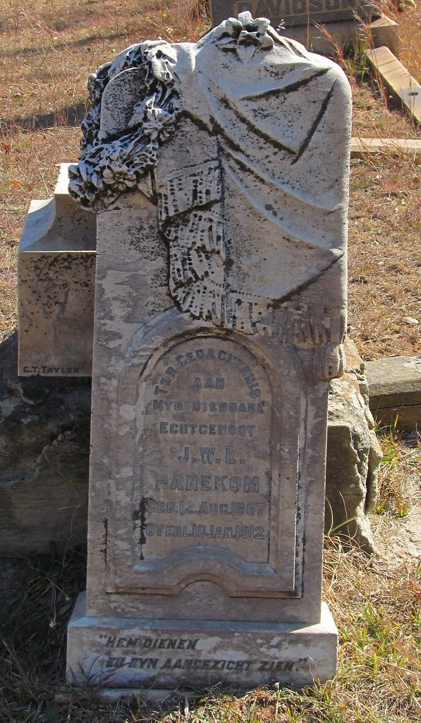 HANEKOM J.W.L. 1867-1912