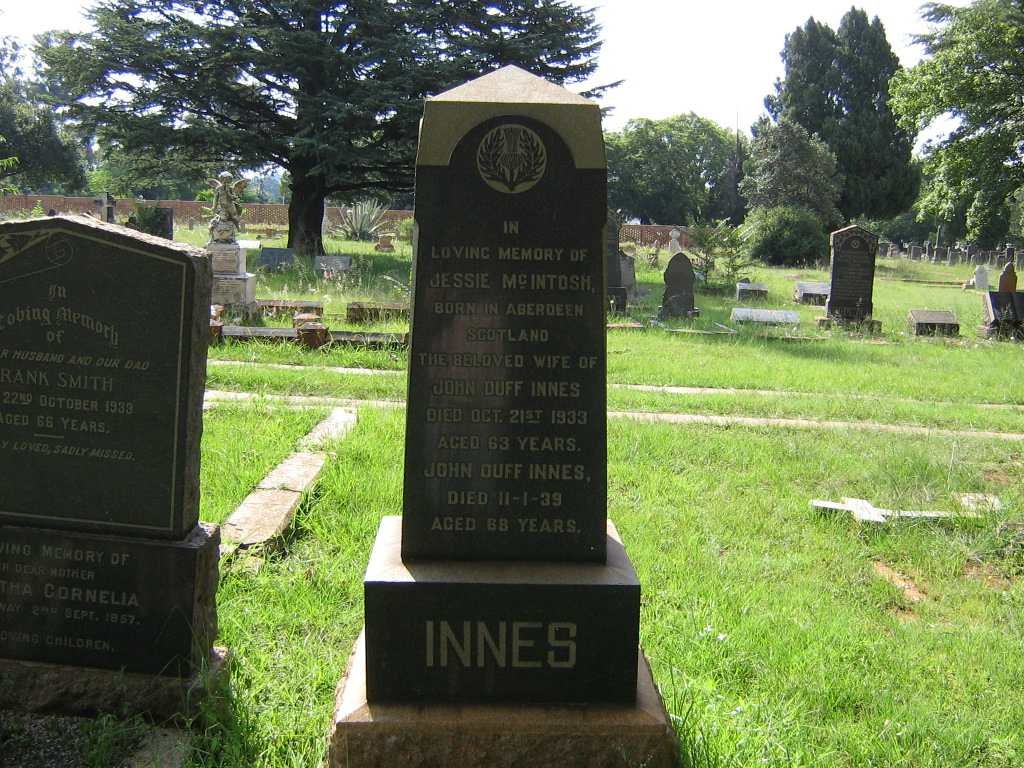 INNES John Duff -1939 &amp; Jessie McINTOSH -1933