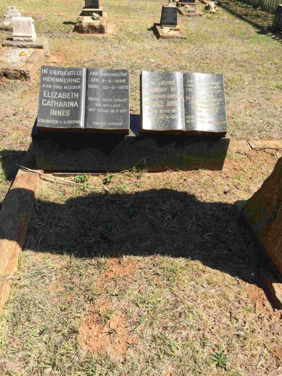 INNES George 187?-1962 &amp; Elizabeth Catharina formerly v.d.MERWE 1886-1972