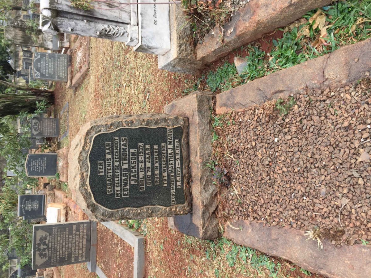JACKSON Edward Thomas -1937 &amp; Martha J. Maria 1873-1959