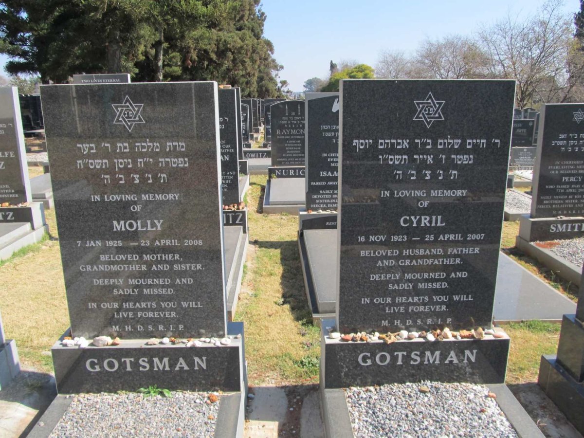 GOTSMAN Cyril 1923-2007 &amp; Molly 1925-2008