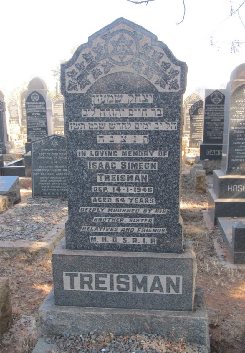 TREISMAN Isaac Simeon -1946