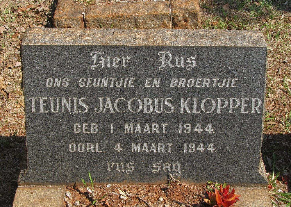 KLOPPER Teunis Jacobus 1944-1944
