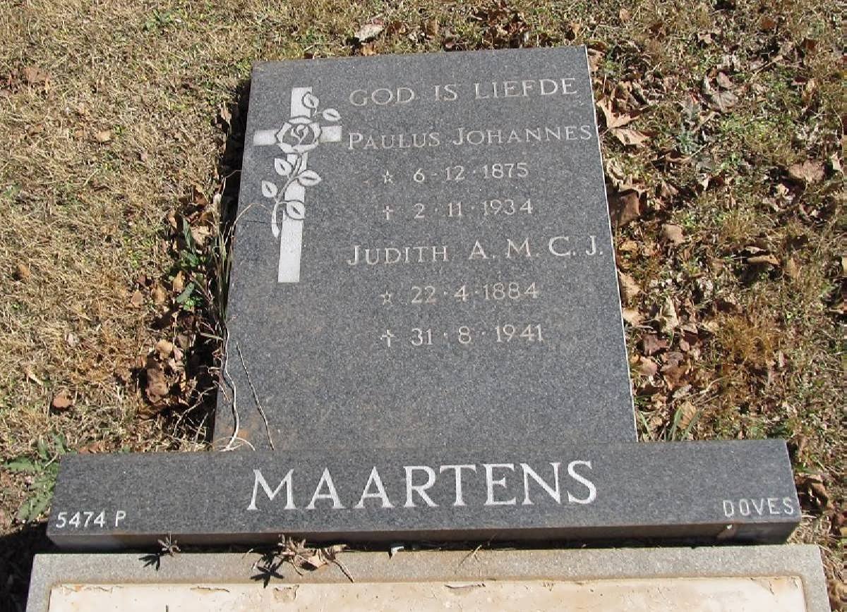 MAARTENS Paulus Johannes 1875-1934 &amp; Judith A.M.C.J. 1884-1941