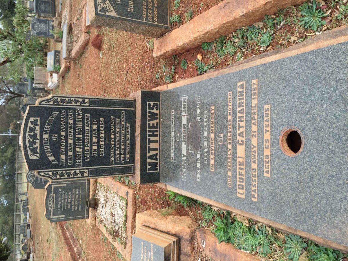 MATTHEWS Henry John -1938 &amp; Catharina -1957 :: MATTHEWS Henry John 19??-2001
