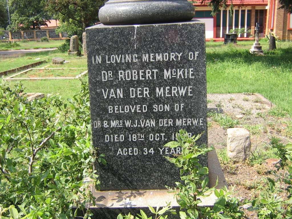 MERWE Robert McKie, van der -1928