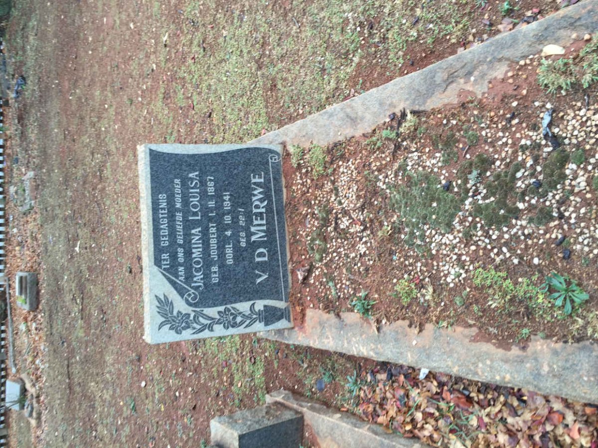 MERWE Jacomina Louisa, v.d. nee JOUBERT 1867-1941