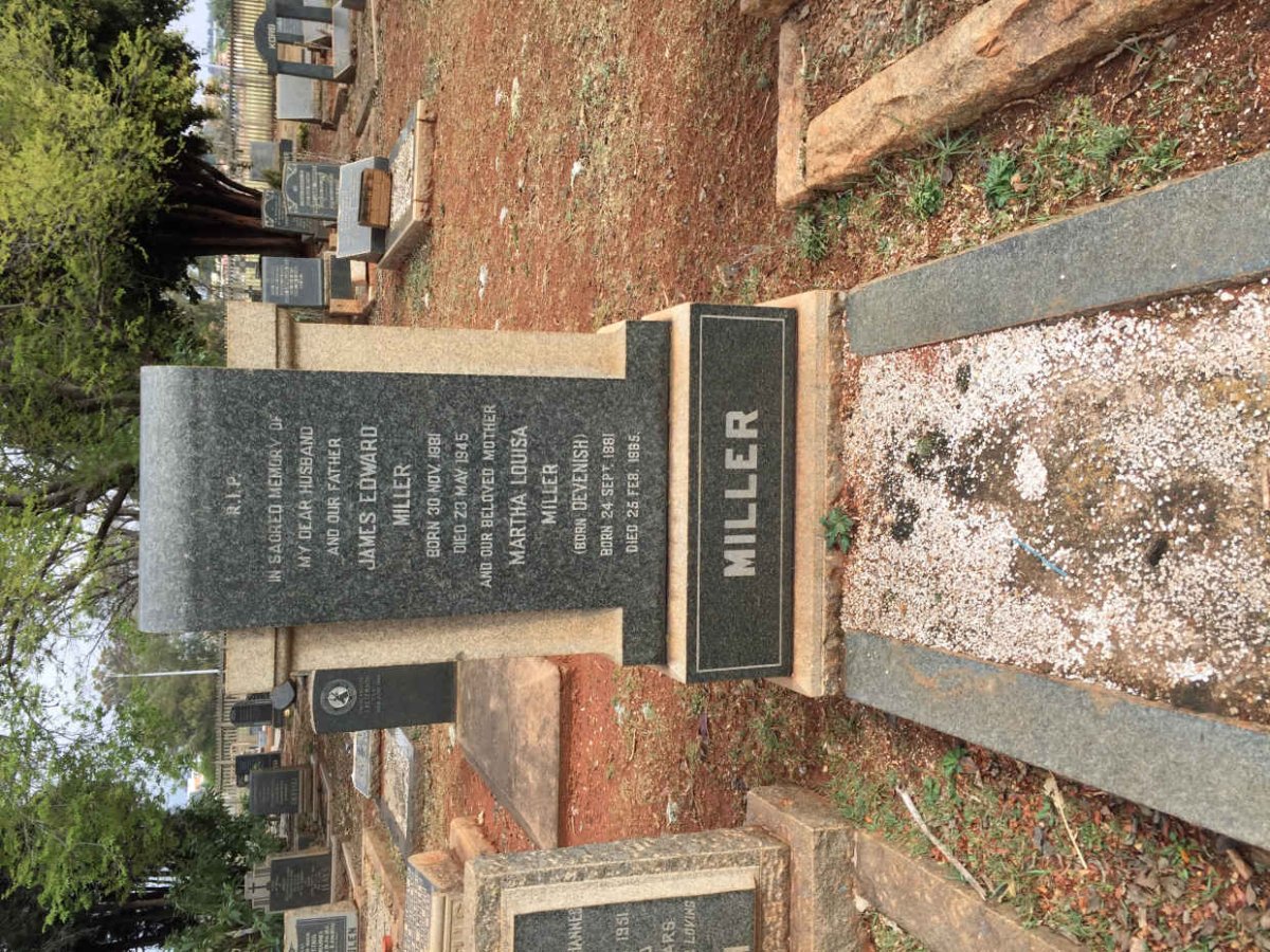 MILLER James Edward 1881-1945 &amp; Martha Louisa DEVENISH 1881-1965