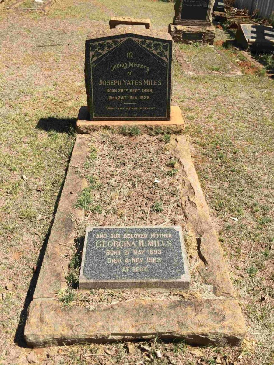 MILES Joseph Yates 1886-1928 &amp; Georgina H. 1893-1963