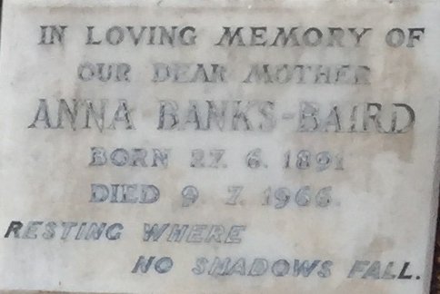 BAIRD Anna, Banks 1891-1966