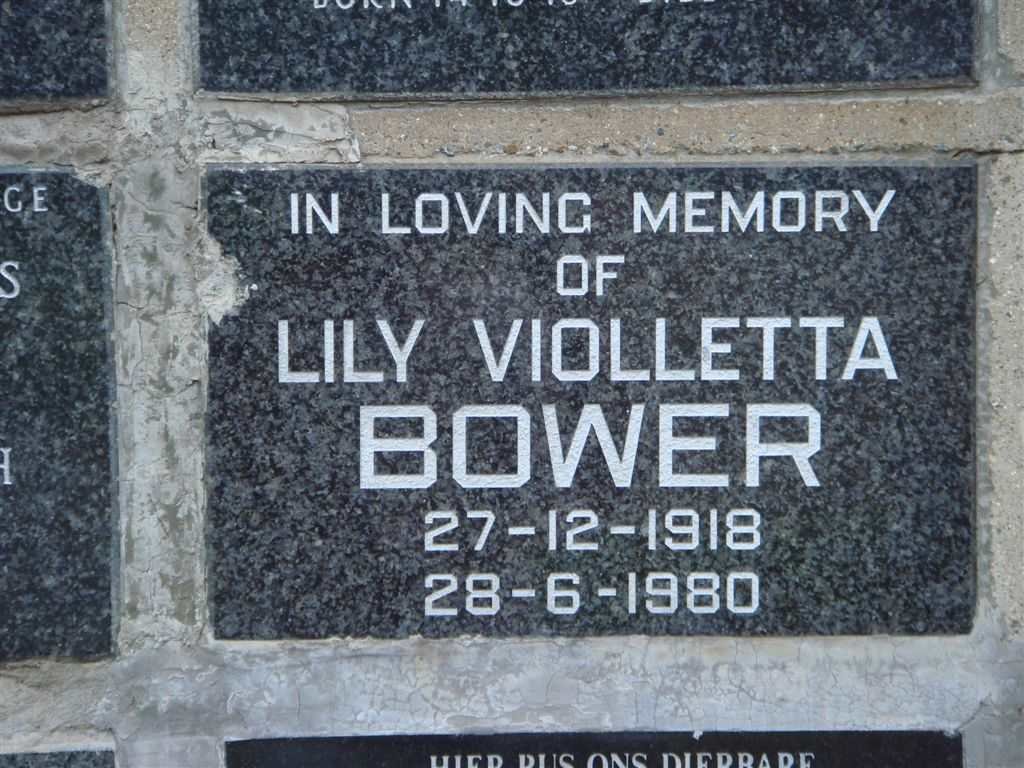 BOWER Lily Violletta 1918-1980