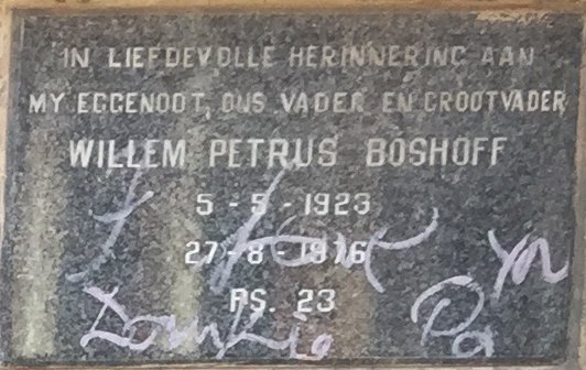 BOSHOFF Willem Petrus 1923-1976