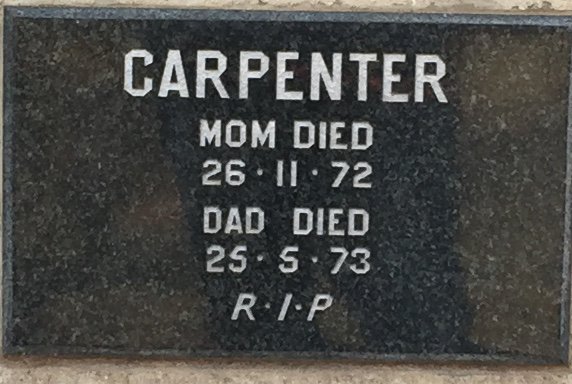 CARPENTER ? -1973 &amp; ? -1972
