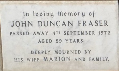 FRASER John Duncan -1972