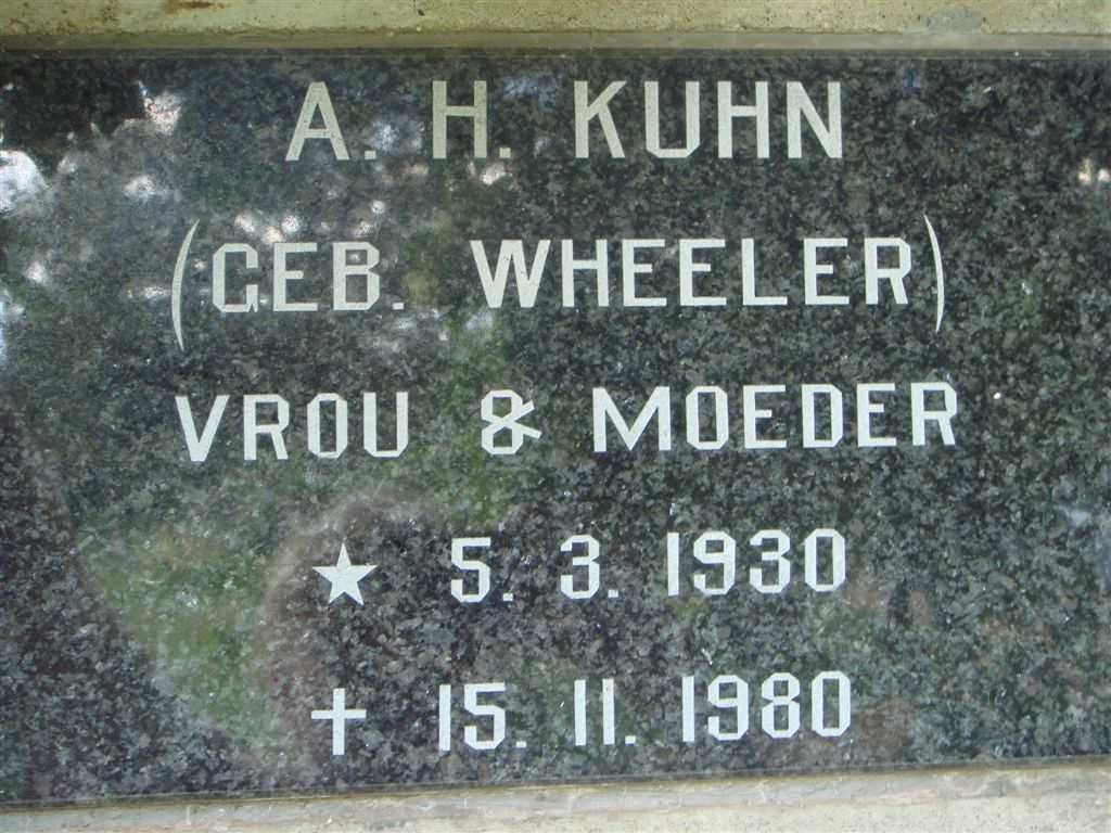 KUHN A.H. nee WHEELER 1930-1980
