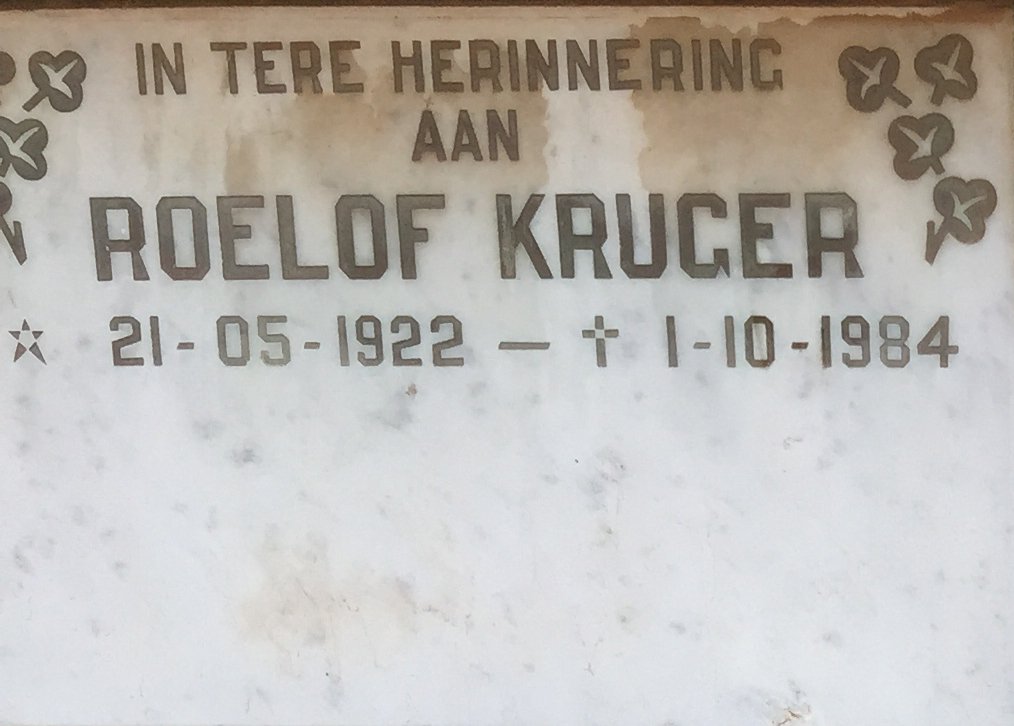 KRUGER Roelof 1922-1984