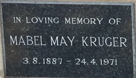 KRUGER Mabel May 1887-1971