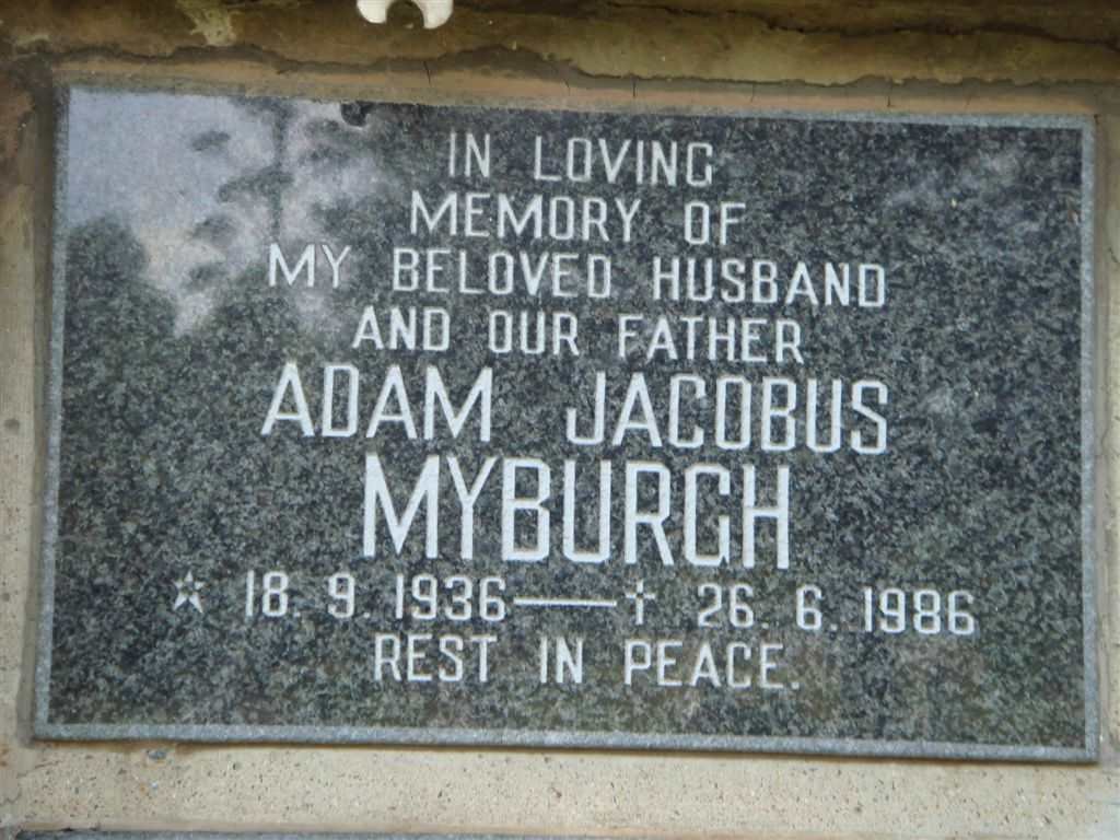 MYBURGH Adam Jacobus 1936-1986