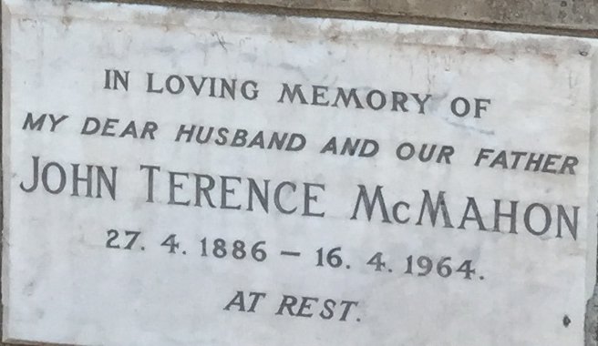 McMAHON John Terence 1886-1964