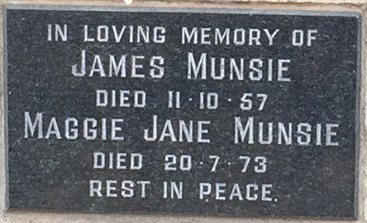 MUNSIE James -1957 &amp; Maggie Jane -1973