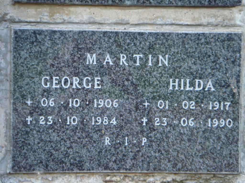 MARTIN George 1906-1984 &amp; Hilda 1917-1990