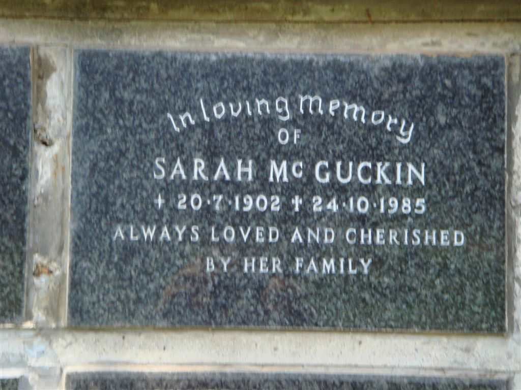 Mc GUCKIN Sarah 1902-1985