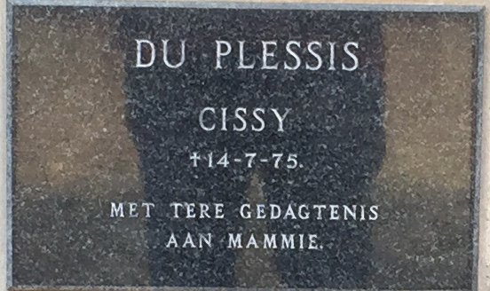 PLESSIS Cissy, du -1975