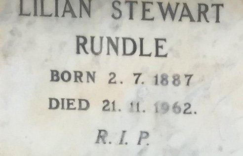 RUNDLE Lilian Stewart 1887-1962