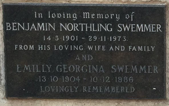 SWEMMER Benjamin Northling 1901-1973 &amp; Emilly Georgina 1904-1986