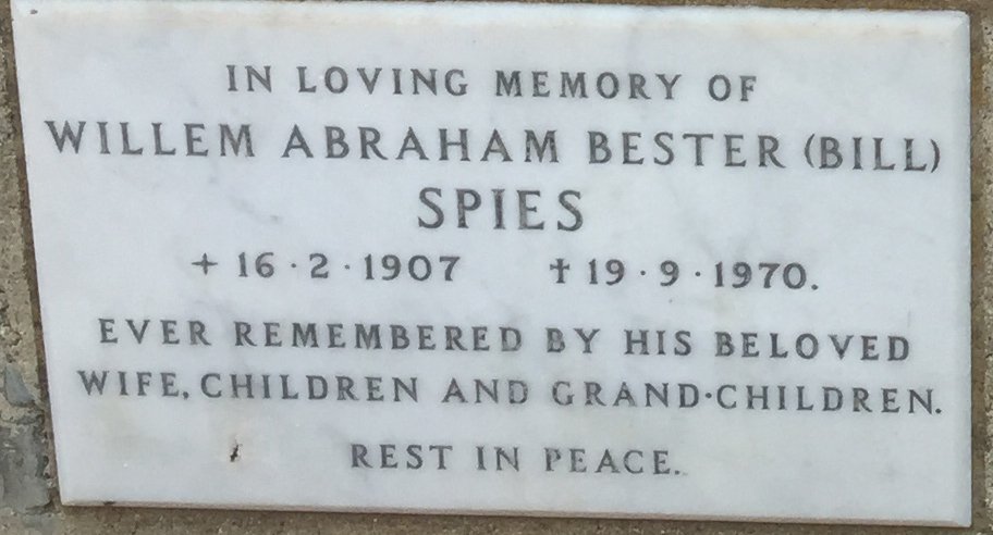 SPIES Willem Abraham Bester 1907-1970