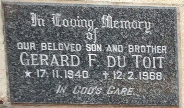 TOIT Gerard F., du 1940-1968