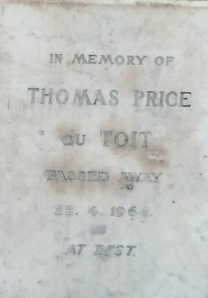 TOIT Thomas Price, du -1964