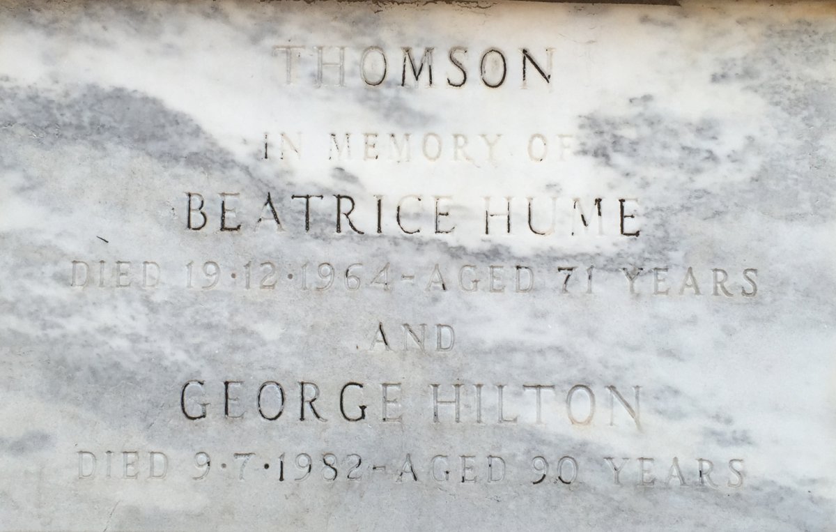 THOMSON George Hilton -1982 &amp; Beatrice HUME -1964