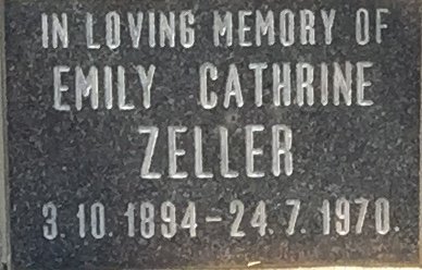 ZELLER Emily Cathrine 1894-1970