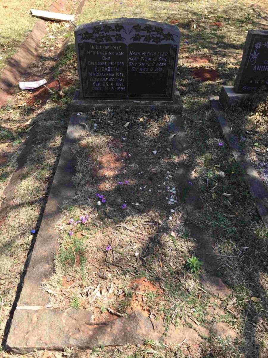 NEL Elizabeth Magdalena nnee BOTHA 1861-1935
