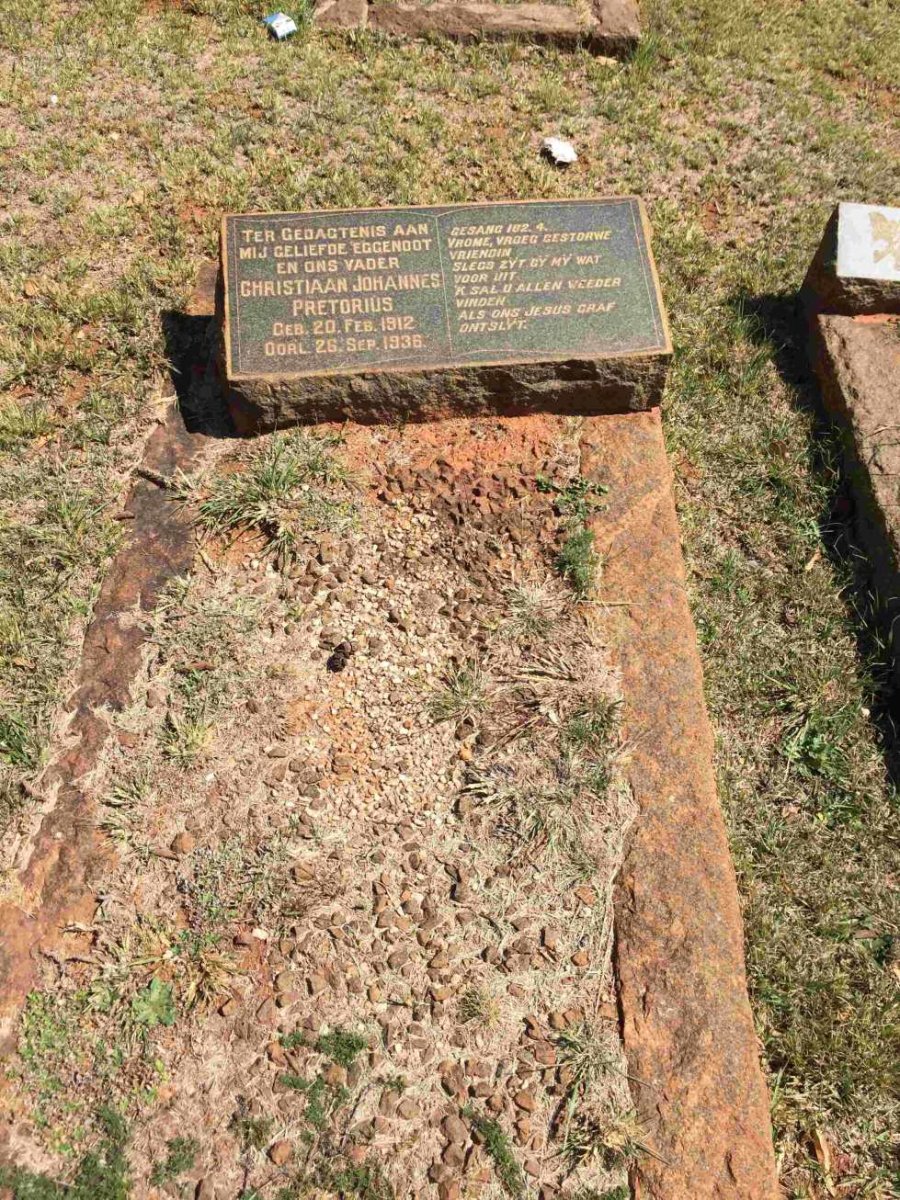 PRETORIUS Christiaan Johannes 1912-1936