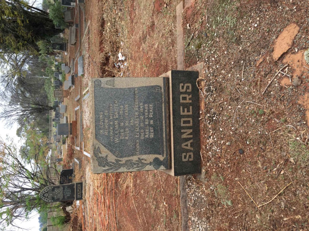 SANDERS William Salter -1945 &amp; Hanna Elizabeth Georgina -1949