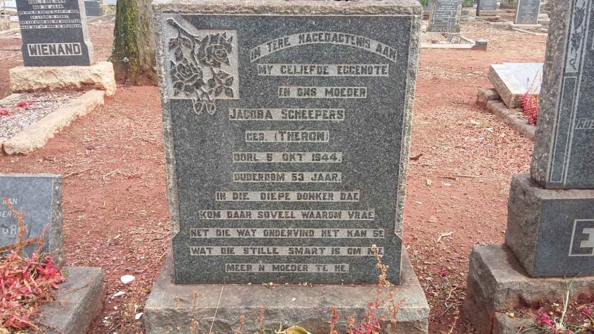 SCHEEPERS Jacoba nee THERON -1944