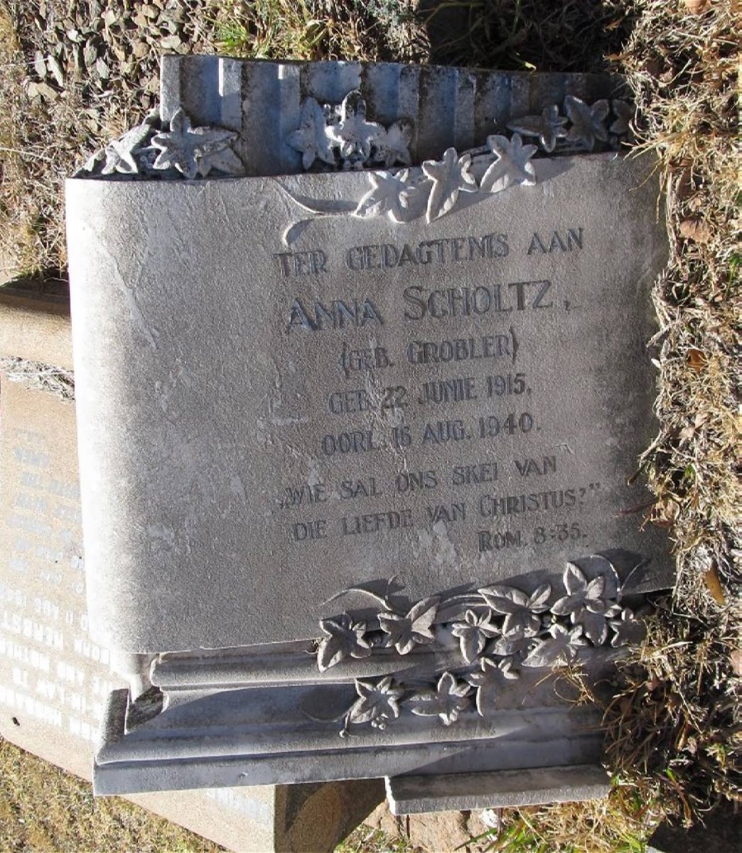 SCHOLTZ Anna nee GROBLER 1915-1940