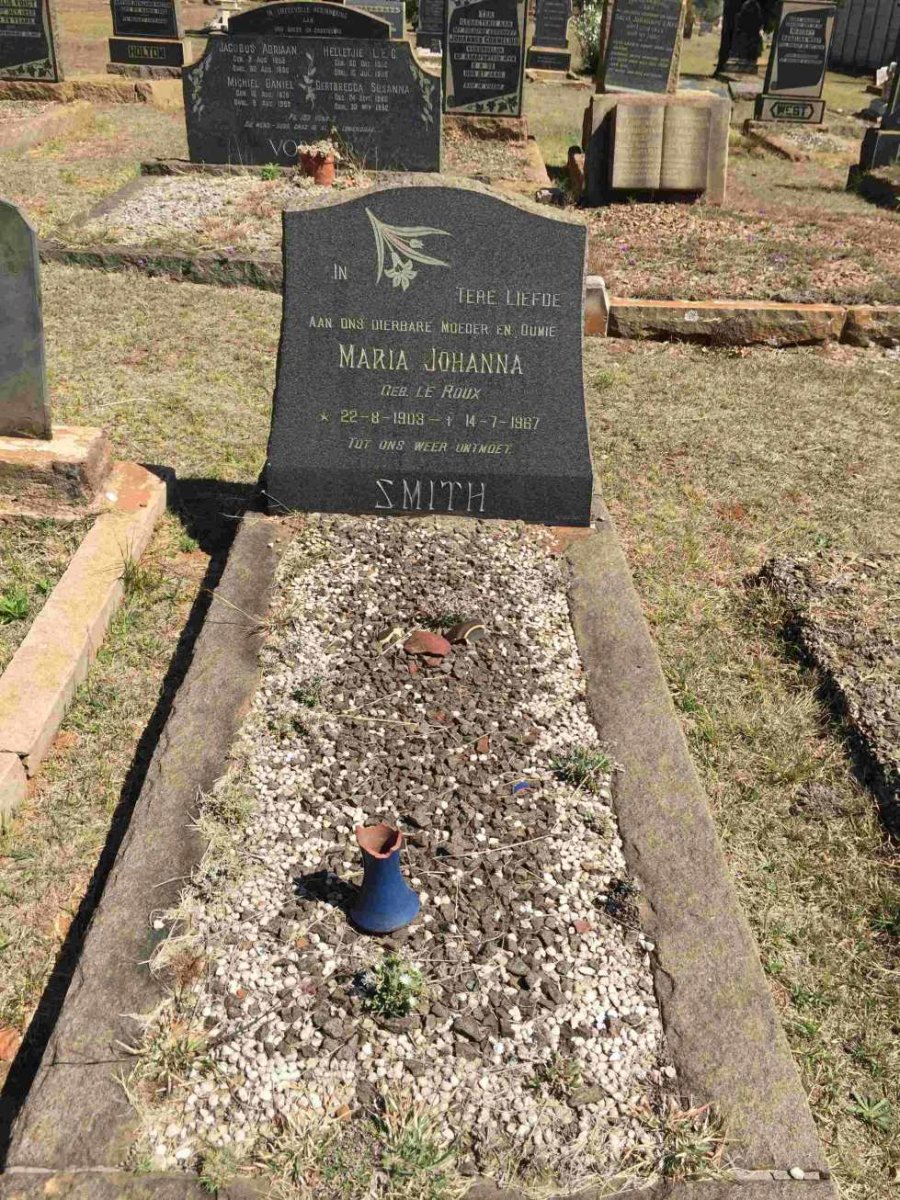 SMITH Maria Johanna nee LE ROUX 1903-1967