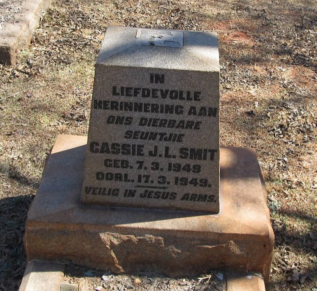SMIT Cassie J.L. 1949-1949