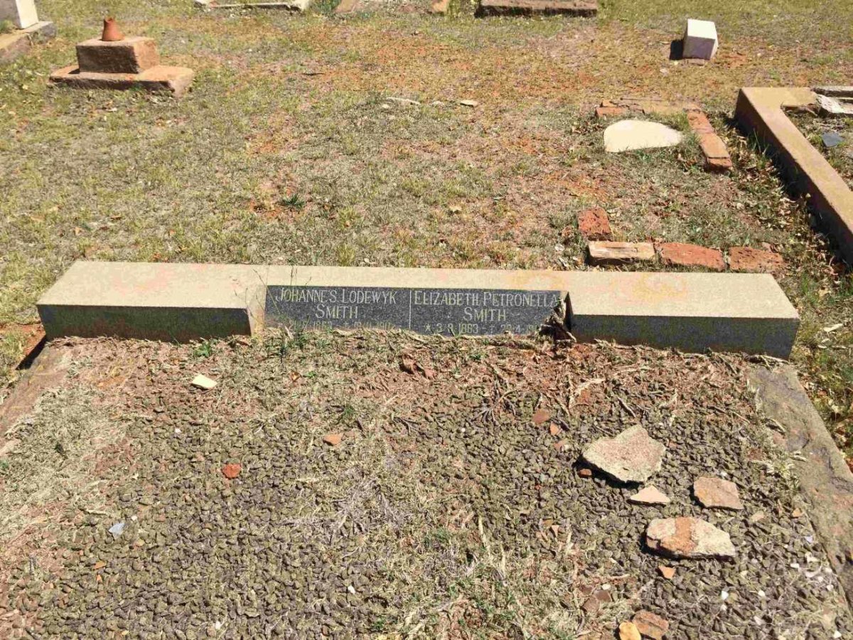 SMITH Johannes Lodewyk 1863-1911 &amp; Elizabeth Petronella 1863-19??
