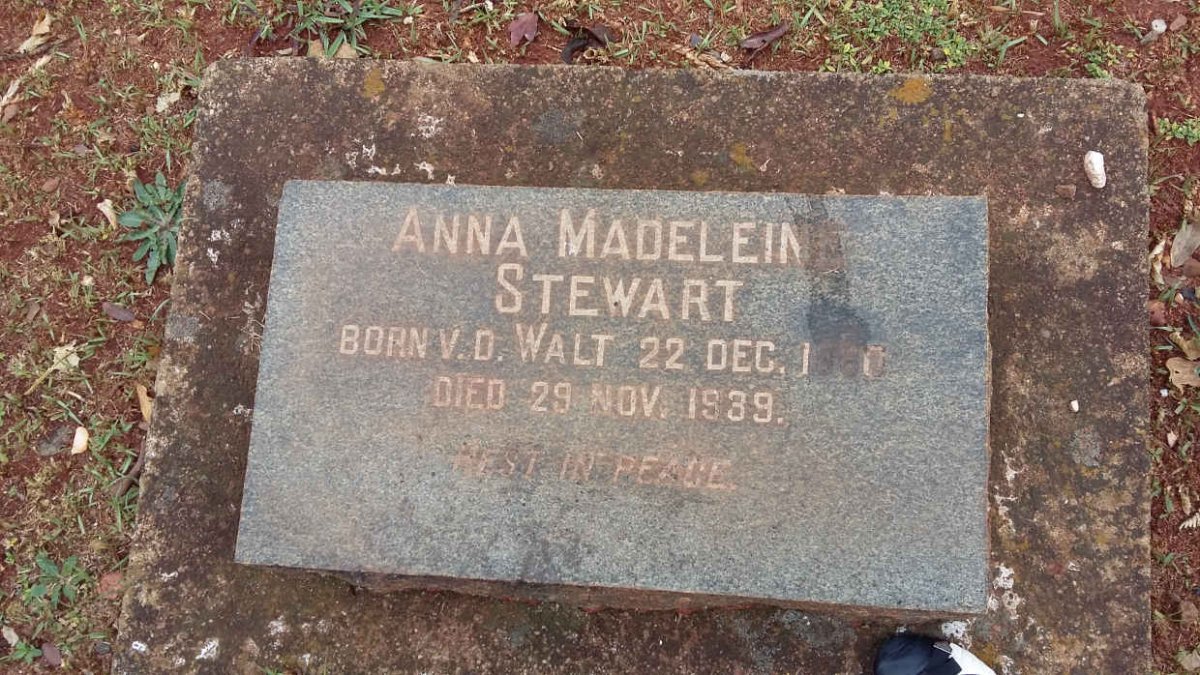 STEWART Anna Madeleine nee V.D. WALT 1880-1939