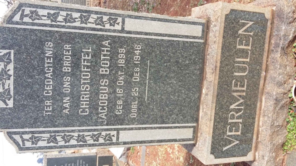 VERMEULEN Christoffel Jacobus Botha 1899-1946