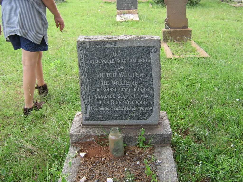 VILLIERS Pieter Wouter, de  1920-1920