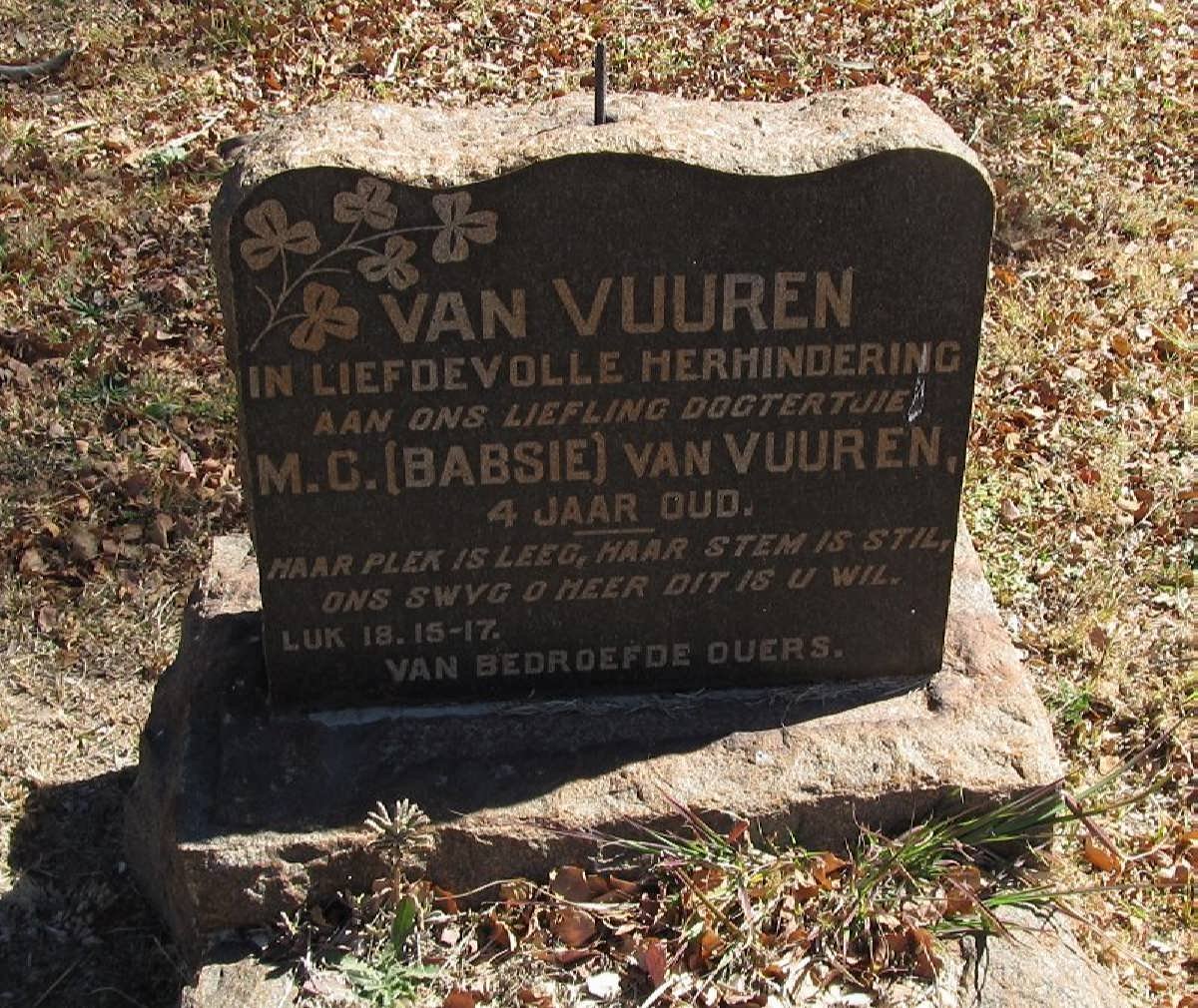 VUUREN M.C., van 